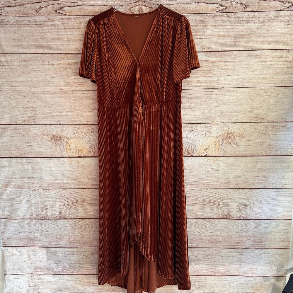 Rust Velvet Dress